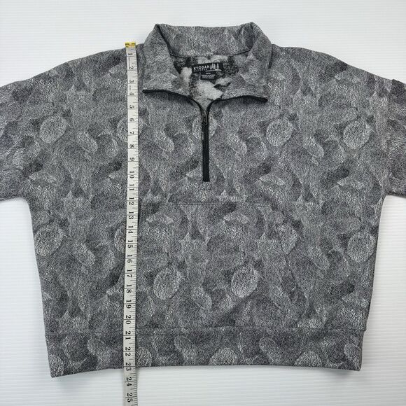 Kyodan Outdoor Women’s Gray Leaf Print 1/4 Zip Pullover Sweater Size XL Gym Yoga - Picture 9 of 11